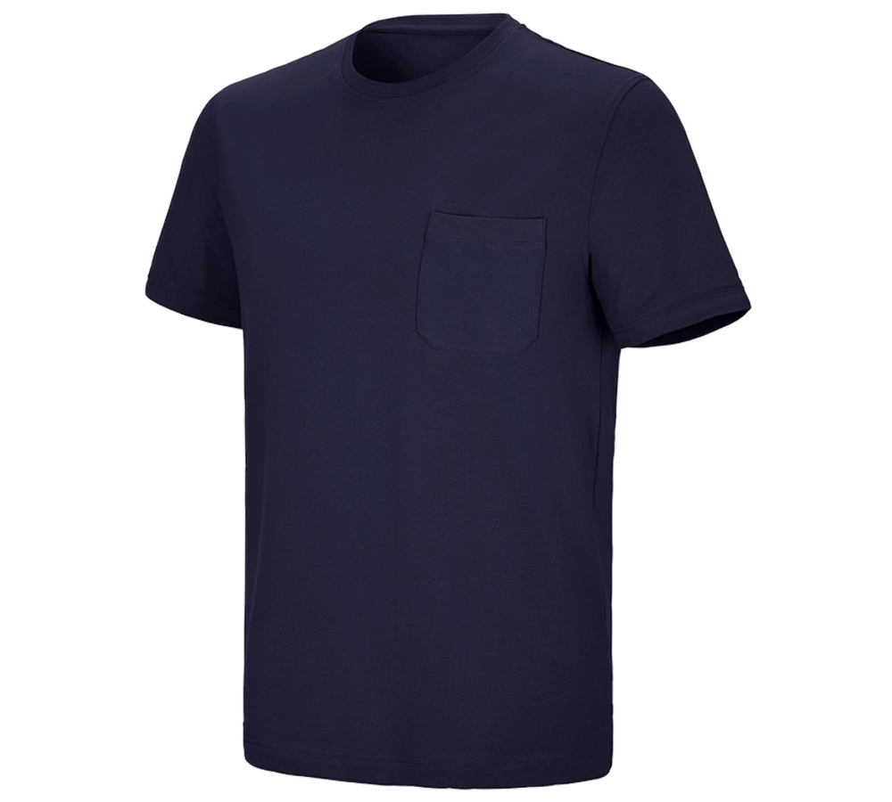 Primary image e.s. T-shirt cotton stretch Pocket navy