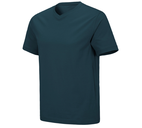Primary image e.s. T-shirt cotton stretch V-Neck seablue