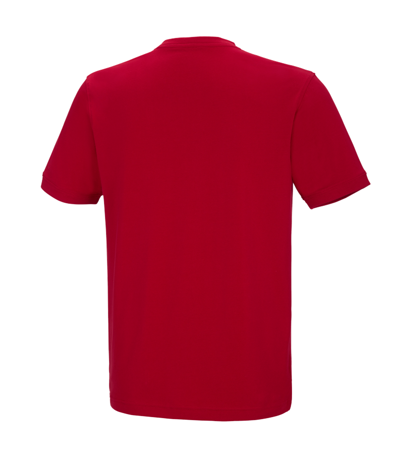 Secondary image e.s. T-shirt cotton stretch V-Neck fiery red