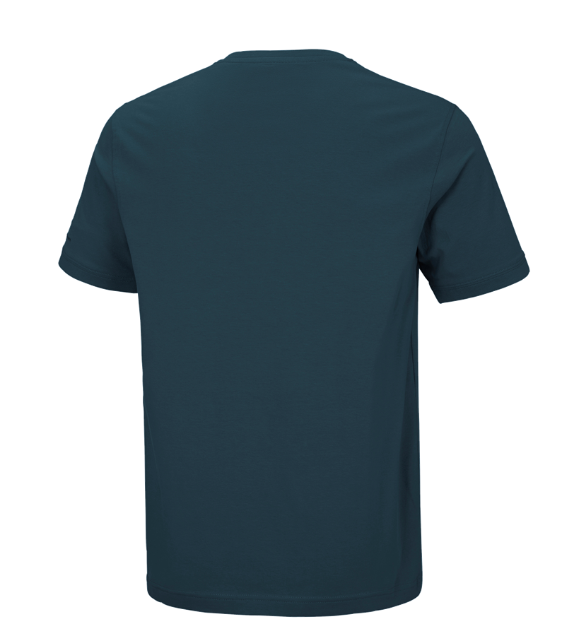 Secondary image e.s. T-shirt cotton stretch V-Neck seablue