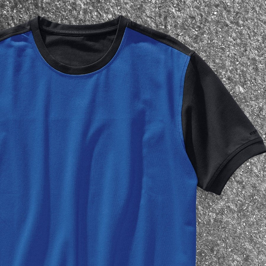 Detailed image e.s. T-shirt cotton stretch bicolor gentianblue/graphite