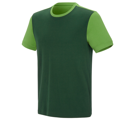 Primary image e.s. T-shirt cotton stretch bicolor green/seagreen