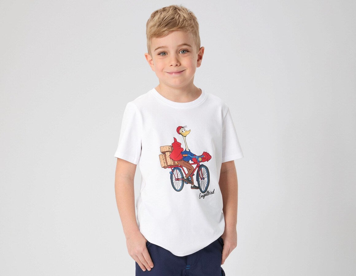 Main action image e.s. T-Shirt cotton stretch engelbird, children's engelbird1/white