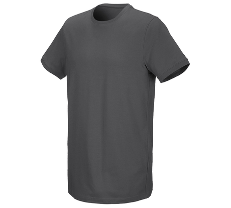 Primary image e.s. T-shirt cotton stretch, long fit anthracite