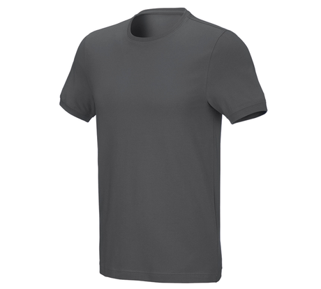 Primary image e.s. T-shirt cotton stretch, slim fit anthracite