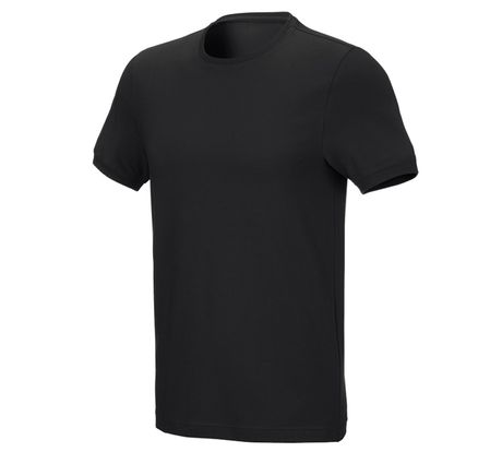 Primary image e.s. T-shirt cotton stretch, slim fit black