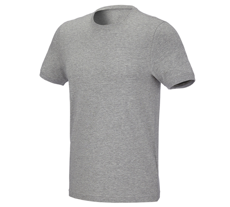 Primary image e.s. T-shirt cotton stretch, slim fit grey melange