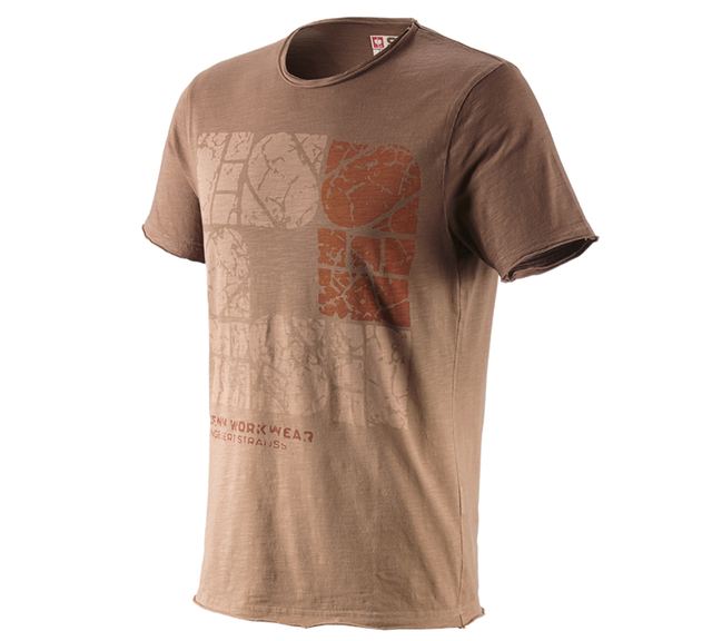 Primary image e.s. T-Shirt denim workwear lightbrown vintage