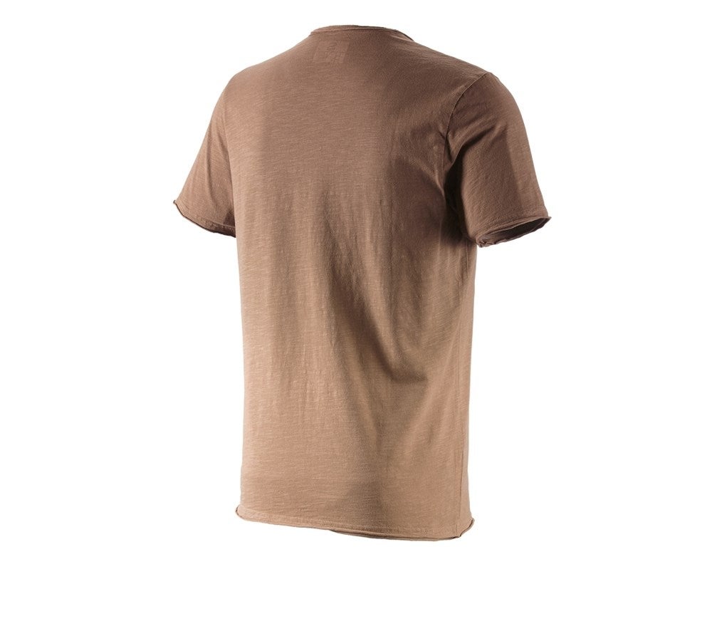 Secondary image e.s. T-Shirt denim workwear lightbrown vintage