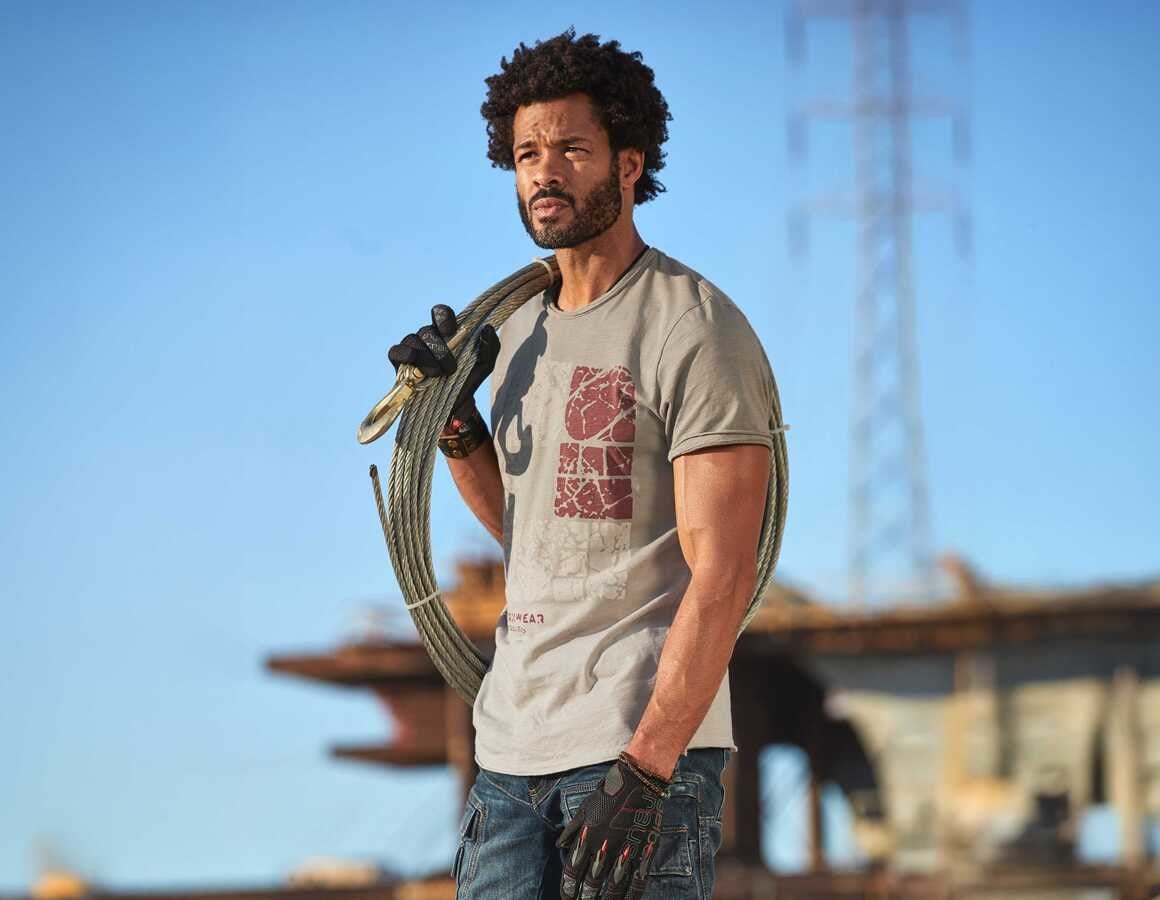 Additional image 2 e.s. T-Shirt denim workwear taupe vintage