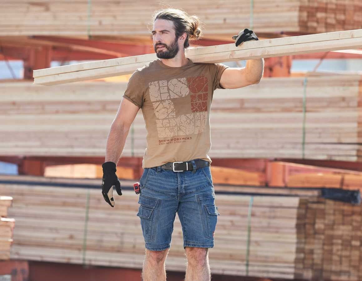 Additional image 2 e.s. T-Shirt denim workwear lightbrown vintage