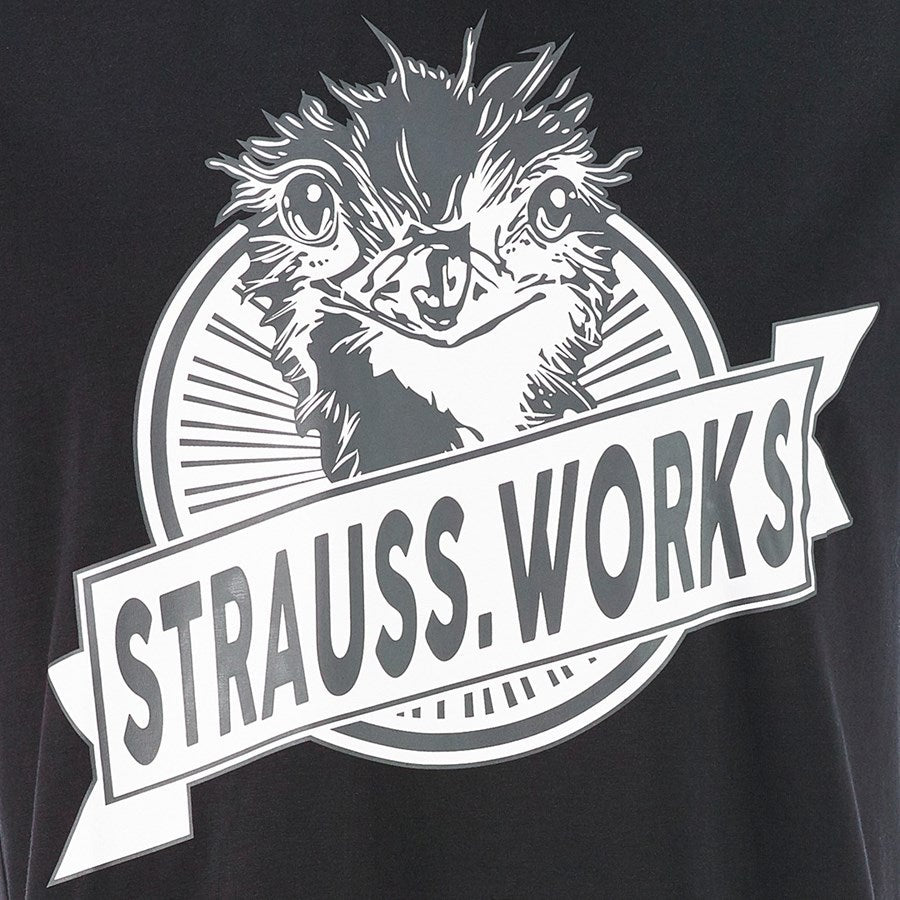 Detailed image e.s. T-shirt strauss works black/white