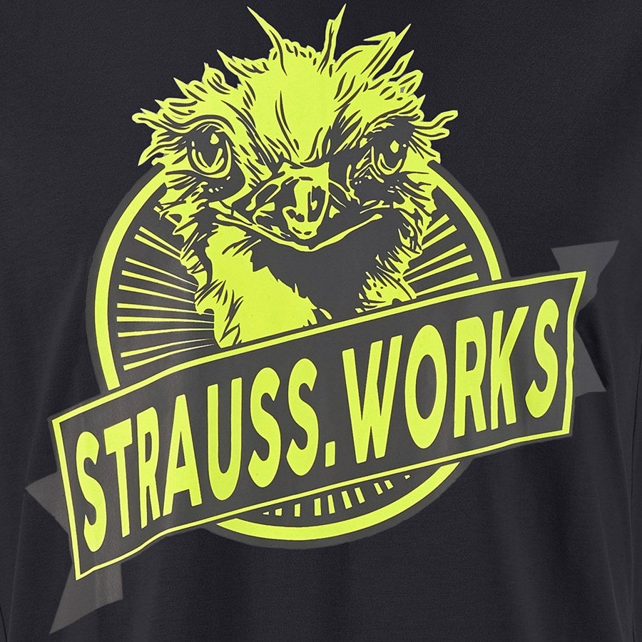 Detailed image e.s. T-shirt strauss works black/high-vis yellow