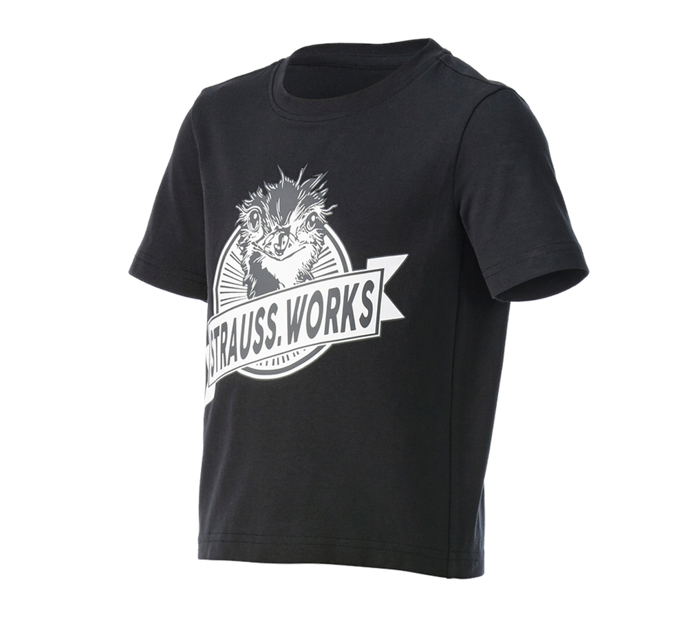 Primary image e.s. T-shirt strauss works, children's black/white