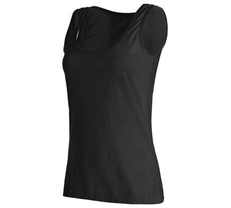 Primary image e.s. Tank top cotton stretch, ladies' black