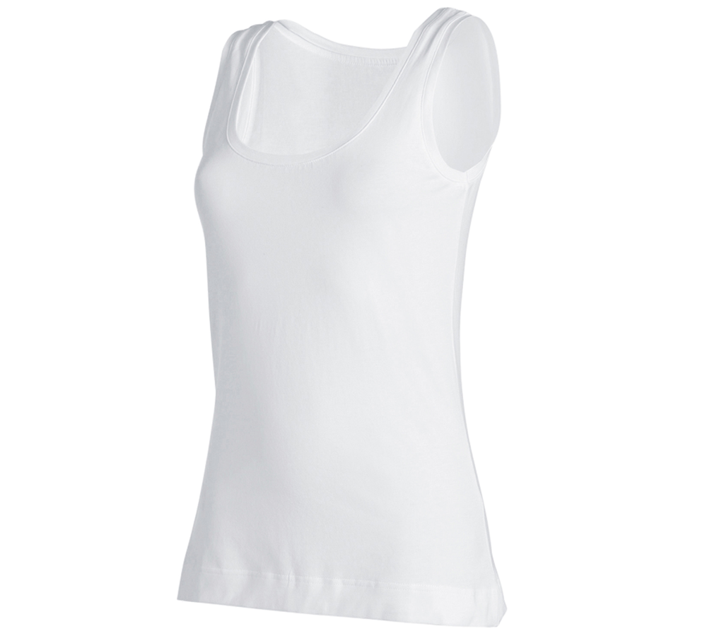 Primary image e.s. Tank top cotton stretch, ladies' white