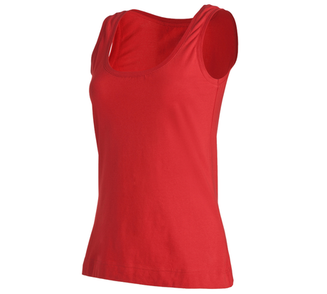 Primary image e.s. Tank top cotton stretch, ladies' fiery red