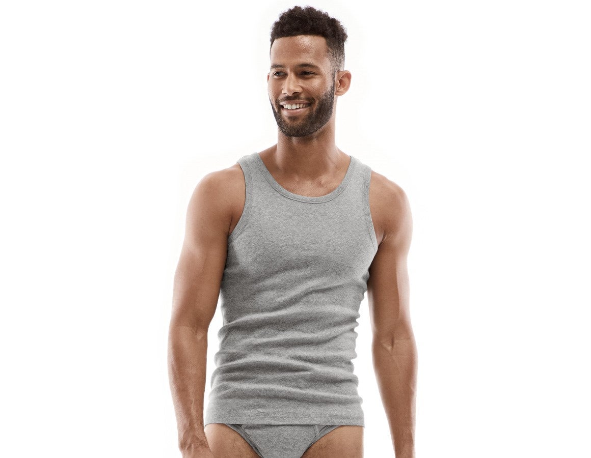 Main action image e.s. Vest fine rib classic grey melange