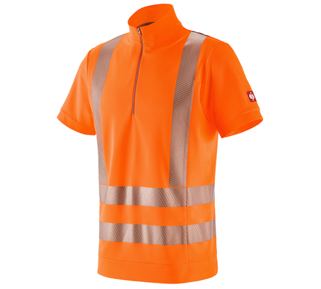 Primary image e.s. High-vis functional ZIP-t-shirt UV high-vis orange