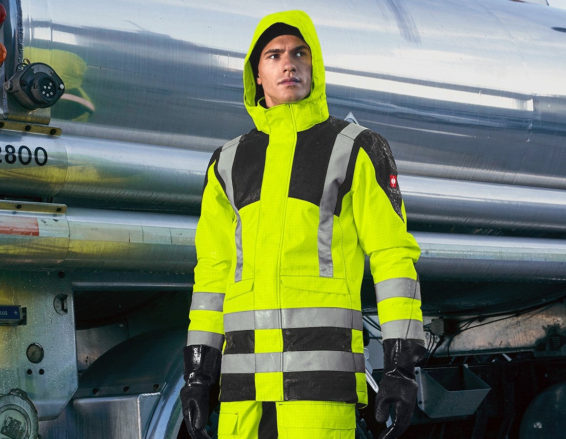 Main action image e.s. Weatherproof parka multinorm high-vis high-vis yellow/black