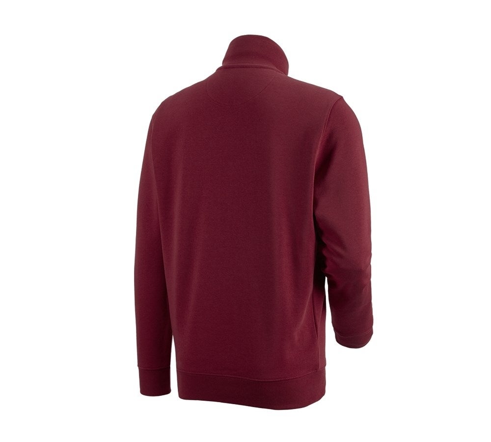 Secondary image e.s. ZIP-sweatshirt poly cotton bordeaux