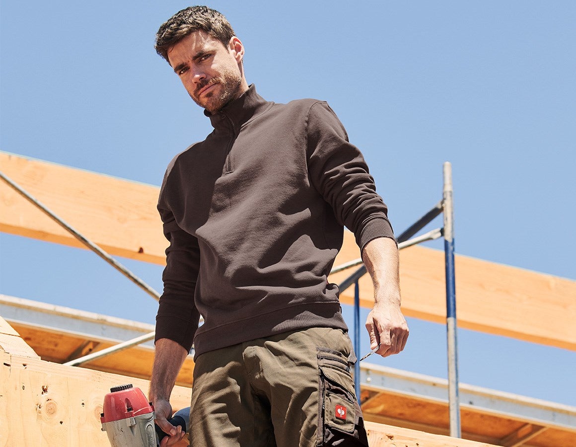 Additional image 1 e.s. ZIP-sweatshirt poly cotton chestnut
