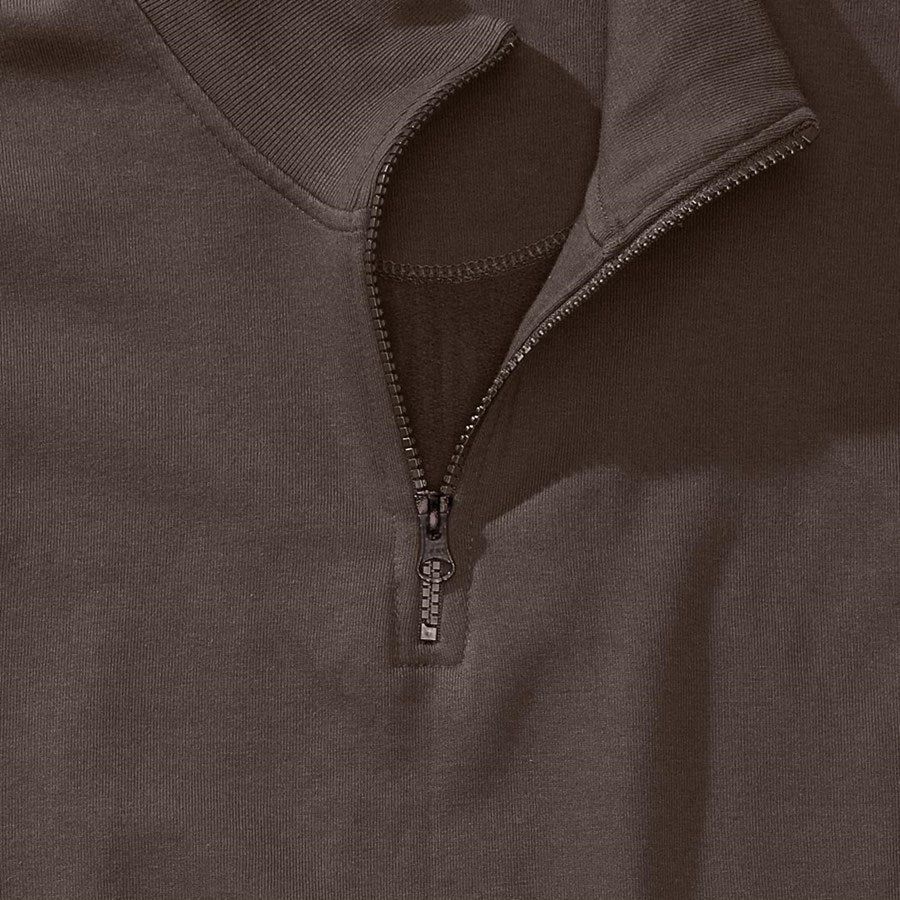 Detailed image e.s. ZIP-sweatshirt poly cotton chestnut