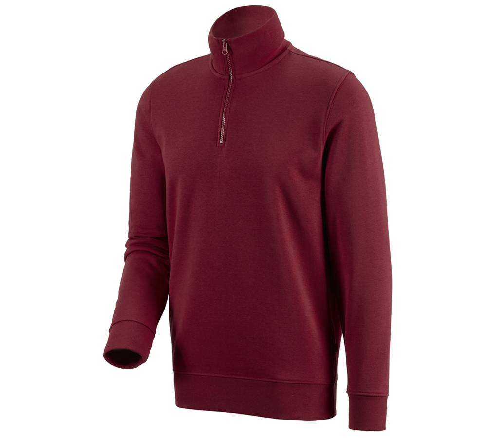 Primary image e.s. ZIP-sweatshirt poly cotton bordeaux