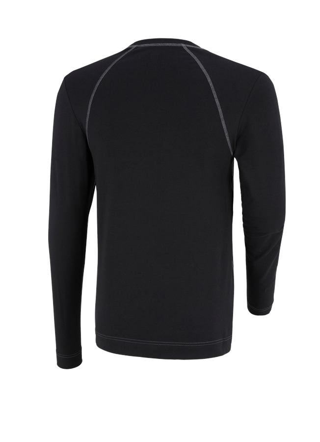 Secondary image e.s. cotton stretch long sleeve basis-light black