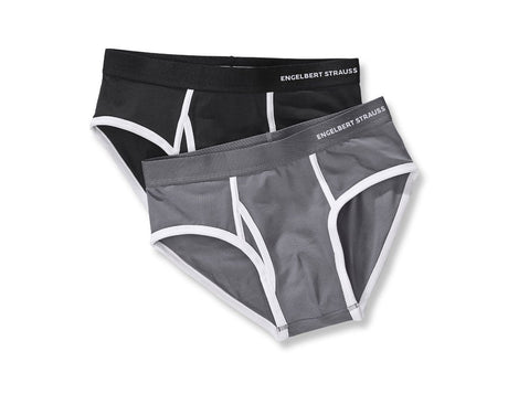 Primary image e.s. Cotton stretch briefs colour, pack of 2 black+cement