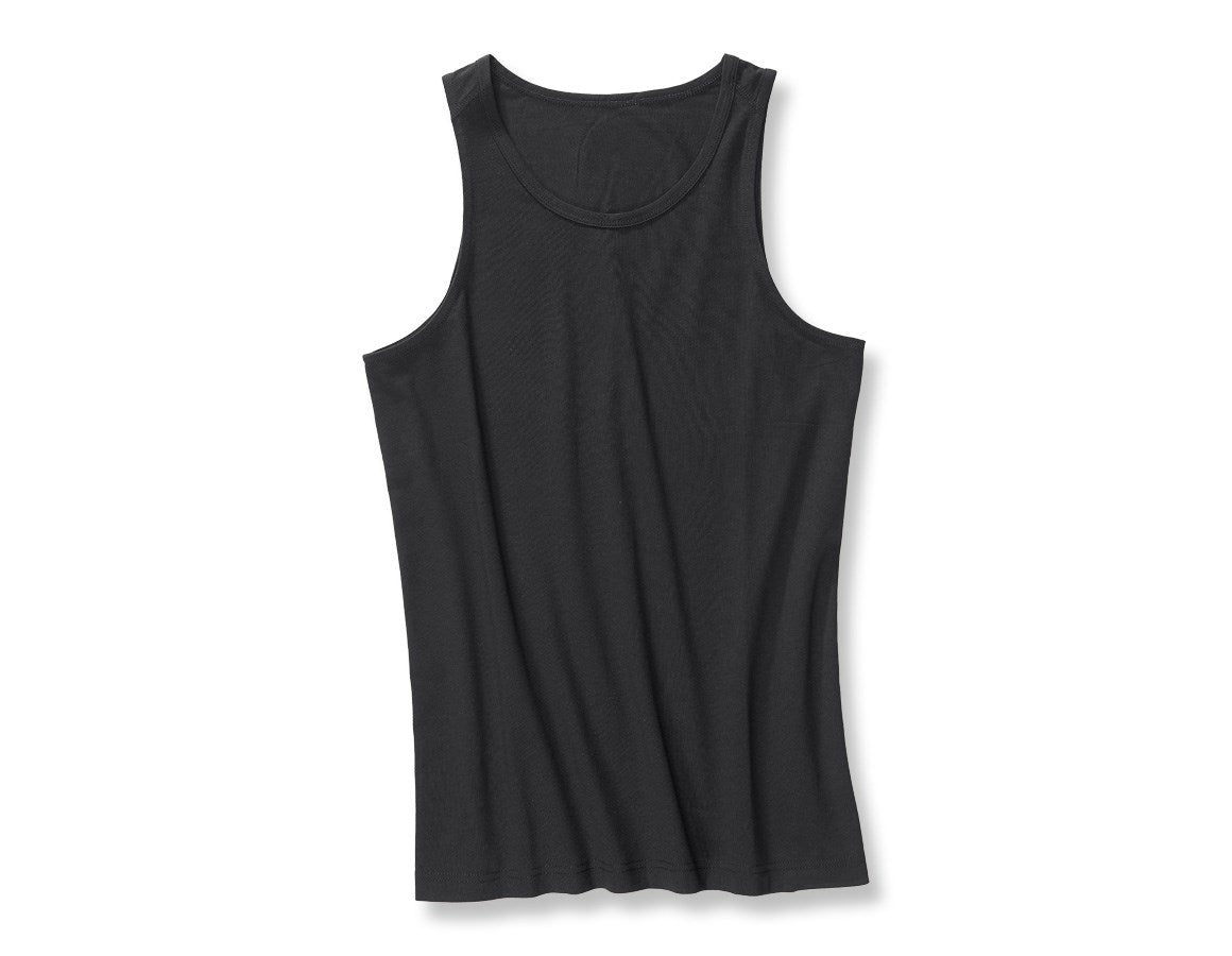 Primary image e.s. Cotton stretch tank shirt black