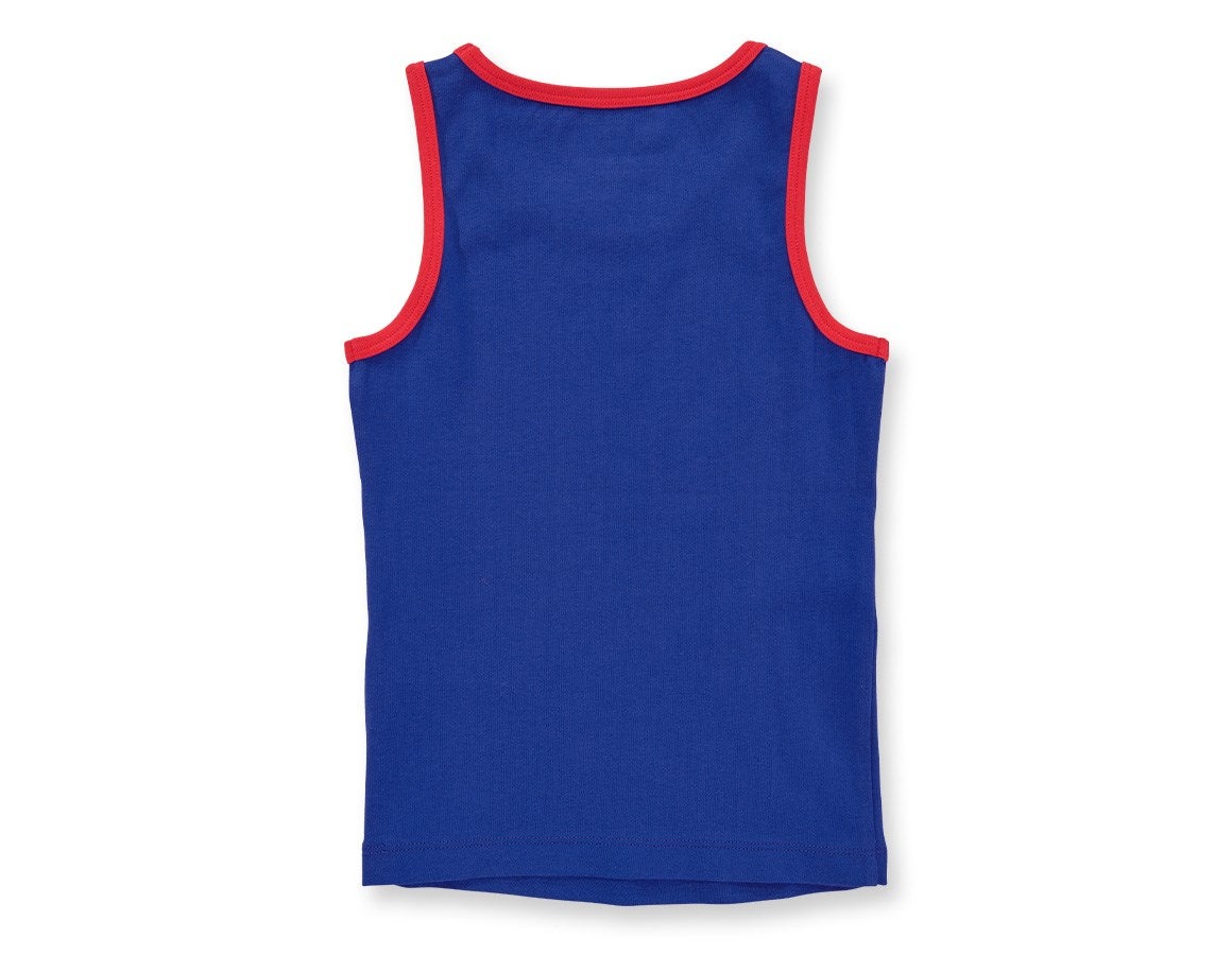 Secondary image e.s. Cotton stretch tank shirt, pack of 2, childr. royalblue/fiery red