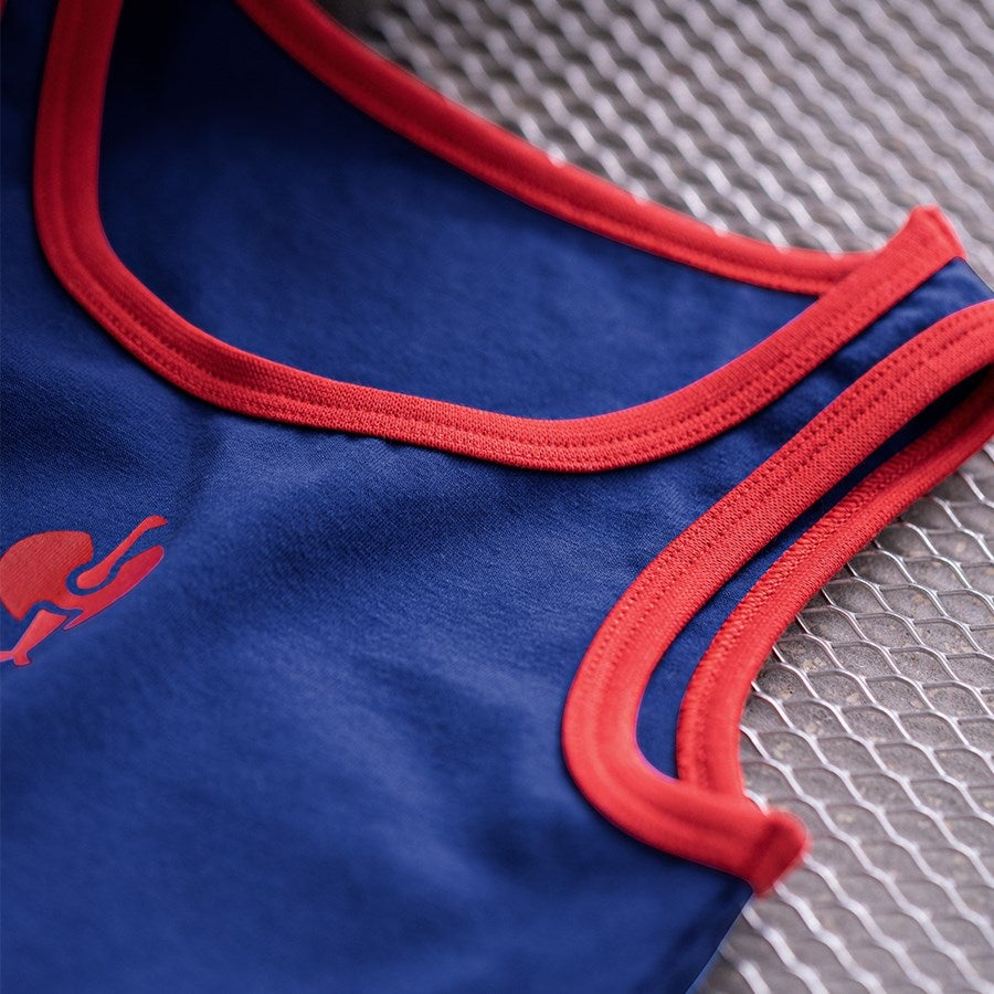 Detailed image e.s. Cotton stretch tank shirt, pack of 2, childr. royalblue/fiery red