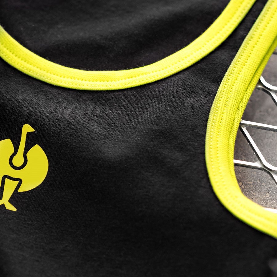 Detailed image e.s. Cotton stretch tank shirt, pack of 2, childr. black/acid yellow