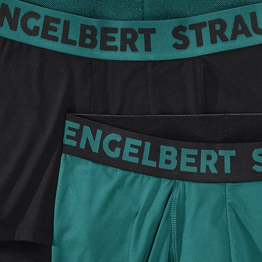 Detailed image e.s. poly stretch pants, pack of 2 black/emeraldgreen+emeraldgreen/black