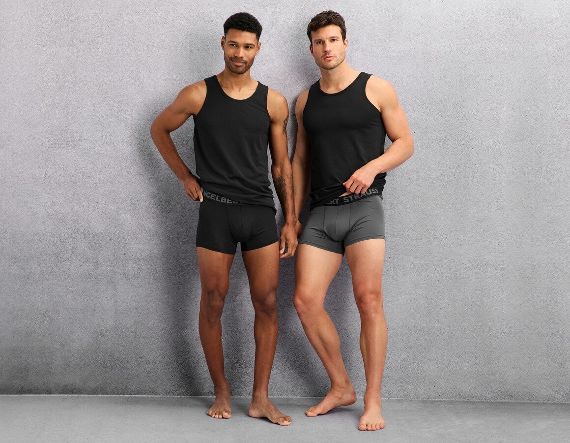 Main action image e.s. poly stretch pants, pack of 2 black/carbongrey+carbongrey/black